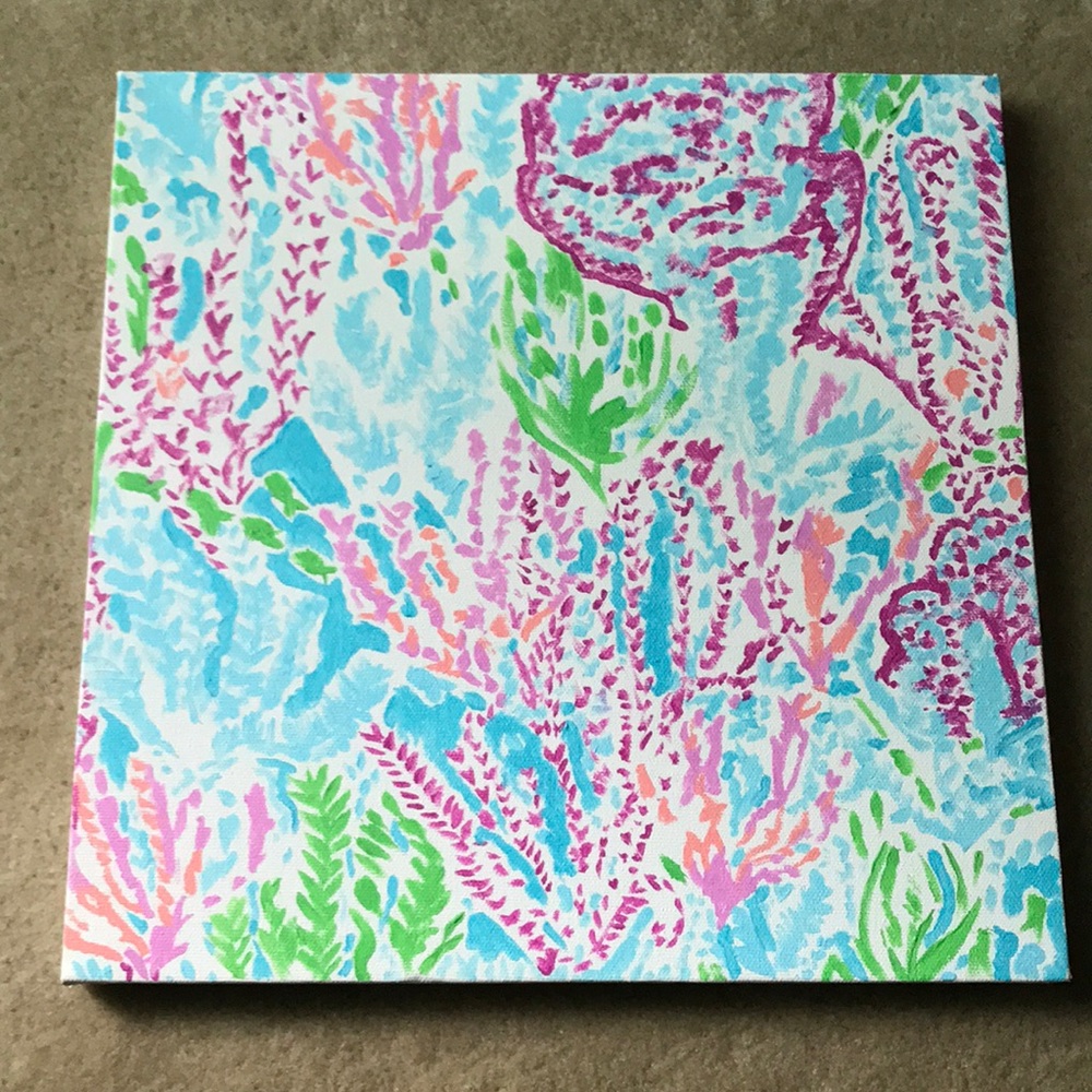 Hand painted Lilly Pulitzer canvas